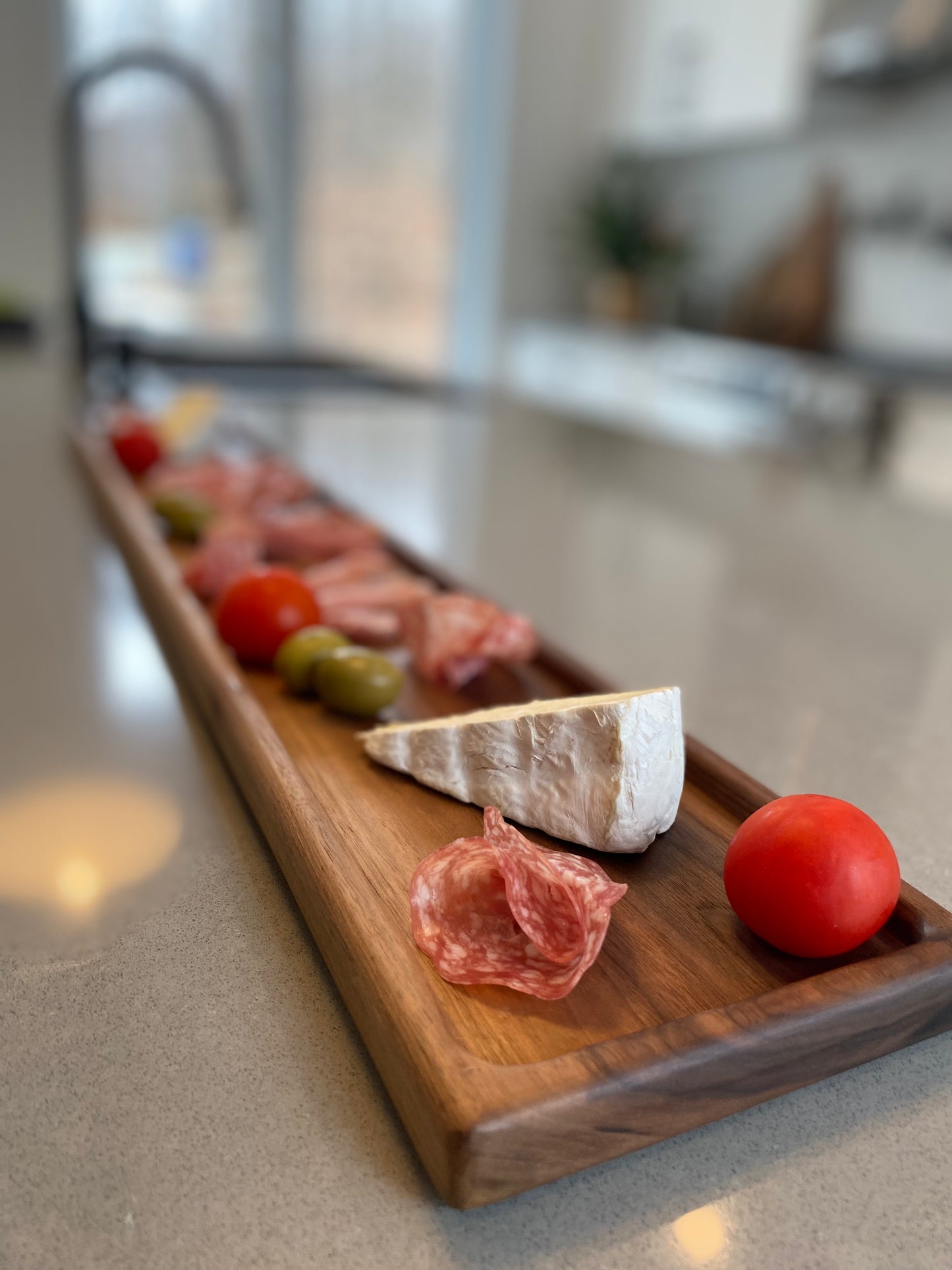 Plateau de service en noyer noir